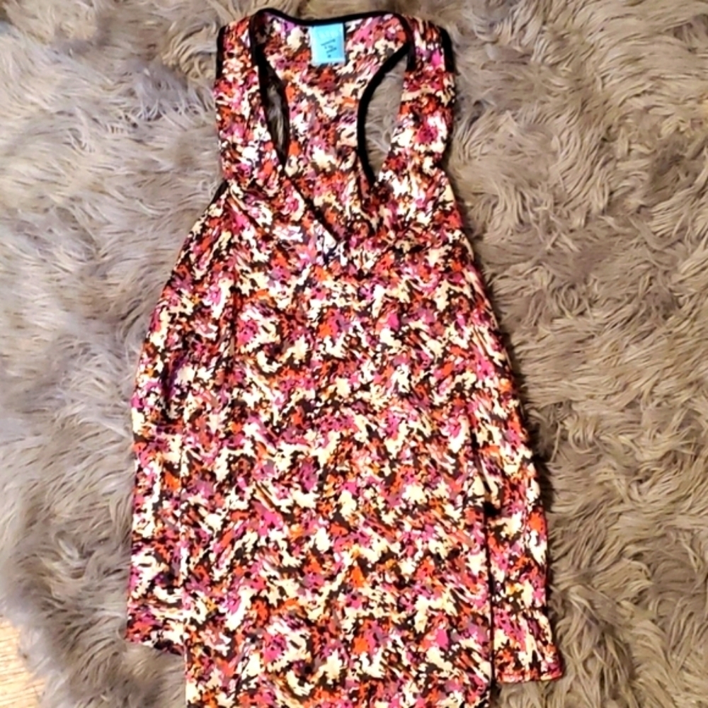 H.i.p flowered silk tank top.  Size M